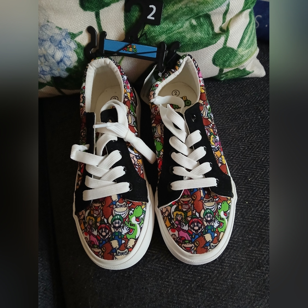 Super Mario Sneakers NWT Size 2, Youth